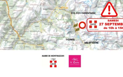 ⚠️ATTENTION – Haute Tarentaise – route fermée samedi 27/09
