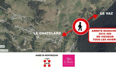 ⚠️ Rappel: Chemin Le Châtelard / Le Vaz interdit aux piétons